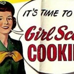 Girl selling cookies